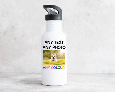 Personalised Water Bottle with Kid's School Logo - Ideal Back to School Gift - Hoolaroo