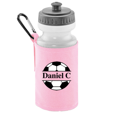 Personalised Girls Football Design Back to School Set, Custom Name BackPack for Kids, Water Bottle, PE, Gym Bag Box for Girls , Large Capacity Insulated Lunch Bag, Pencil Case Name Pink Grey - Hoolaroo