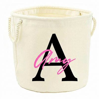 Personalised Toy Box Storage Basket For Kids - Letter Designs & 2 Sizes - Baby Deer Name Gifts For Girls & Boys - Tidy Room