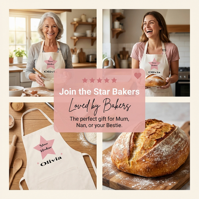 Personalised Star Baker Apron Bake Off Baking Custom Cooking Kitchen Apron For Women Men Natural Gift