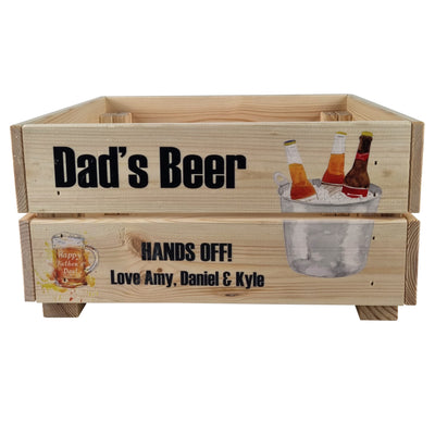 Personalised Fathers Day Beer Crate Gift Box Empty Hamper Beer Box Gift For Dad Papa Beer Caddy Gift Set - Hoolaroo