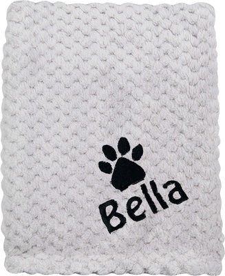 Personalised Waffle Fleece Pet Blanket - Embroidered Name, Washable Dog, Cat, Puppy Blankets - Unique Gift for Pet Lovers & Owners - Hoolaroo