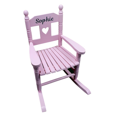 Pink Personalised Kids Chair Rocking Chairs for Nursery Toddler Armchair Childrens Chair with Name On - Hoolaroo