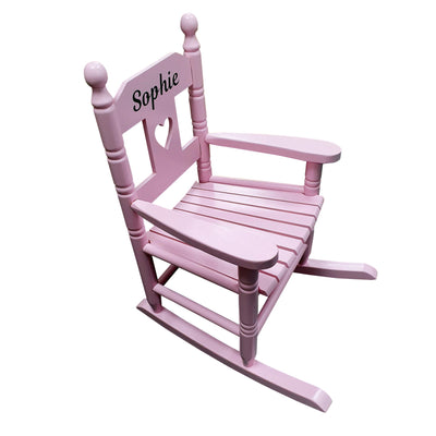 Pink Personalised Kids Chair Rocking Chairs for Nursery Toddler Armchair Childrens Chair with Name On - Hoolaroo