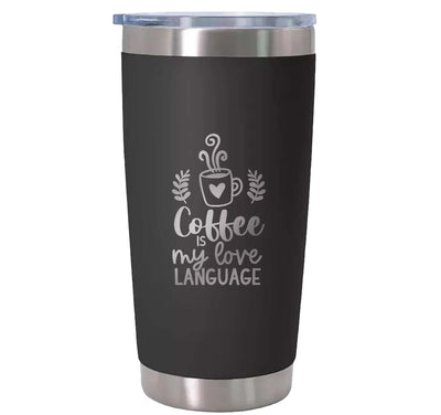 Funny Travel Mug Coffee Is My Love Language Gifts For Coffee Lovers Valentines Day Present For Wife Husband Him Her Girlfriend Boyfriend Reusable Coffee Insulated Thermal Flask Cup With Lid - Hoolaroo