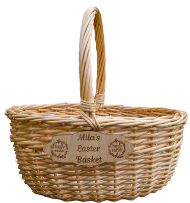 Personalised Engraved Easter Basket Hamper Empty Collect Eggs Make Your own - Hoolaroo