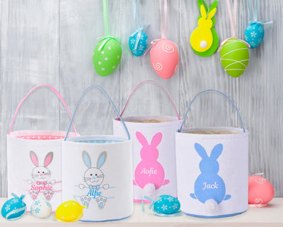 Personlised Easter Basket, Easter Hampers For Children Personalised Easter Baskets Egg Hunt Bucket - Hoolaroo