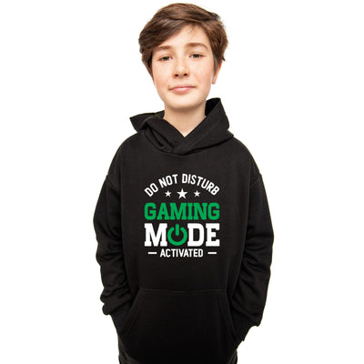 Boys' Black Gamer Hoodie Ages 5-13 | 'Do Not Disturb Gaming Mode Activated' Sweatshirt | Perfect Gaming Gifts for Kids - Hoolaroo