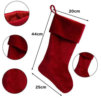 Personalised Christmas Stockings for Kids, Baby, Toddler - Red Velvet Style Xmas Penguin - Hoolaroo