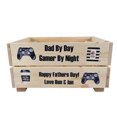 Personalised Fathers Day Gaming Crate Gift Box Empty Hamper Beer Box Gift For Dad Daddy Beer Gamer Gift Set - Hoolaroo