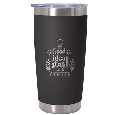 Funny Travel Mug Good Ideas Start with Coffee Present Funny Coffee Mugs for Men Funny Mugs for Dad Mum Husband Him Reusable Coffee Cups Insulated Thermal Flask Hot Drinks Cup with Lid - Hoolaroo