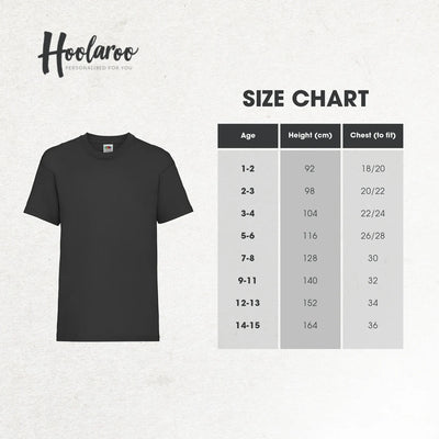 Personalised Kids T-Shirt Photo Any Text Create Your Own Custom Design Top Tee Girl Boys Black - Hoolaroo