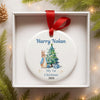 Personalised First Xmas Baby Blue Bunny - 1st Xmas Ornament Boy - 1st Xmas Bauble - Babies 1st Xmas Tree Decoration