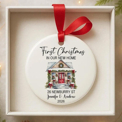 Personalised First Christmas New Home Decoration Custom Couples 1st Married Bauble – Wedding Tree Ornament for First Christmas in New House