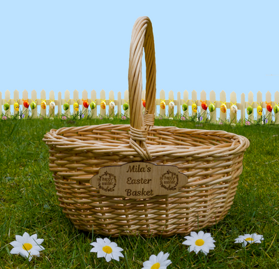 Personalised Engraved Easter Basket Hamper Empty Collect Eggs Make Your own - Hoolaroo