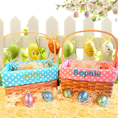 Personalised Embroidered Easter Gift Baskets Empty Easter Basket For Children Easter Hamper - Hoolaroo