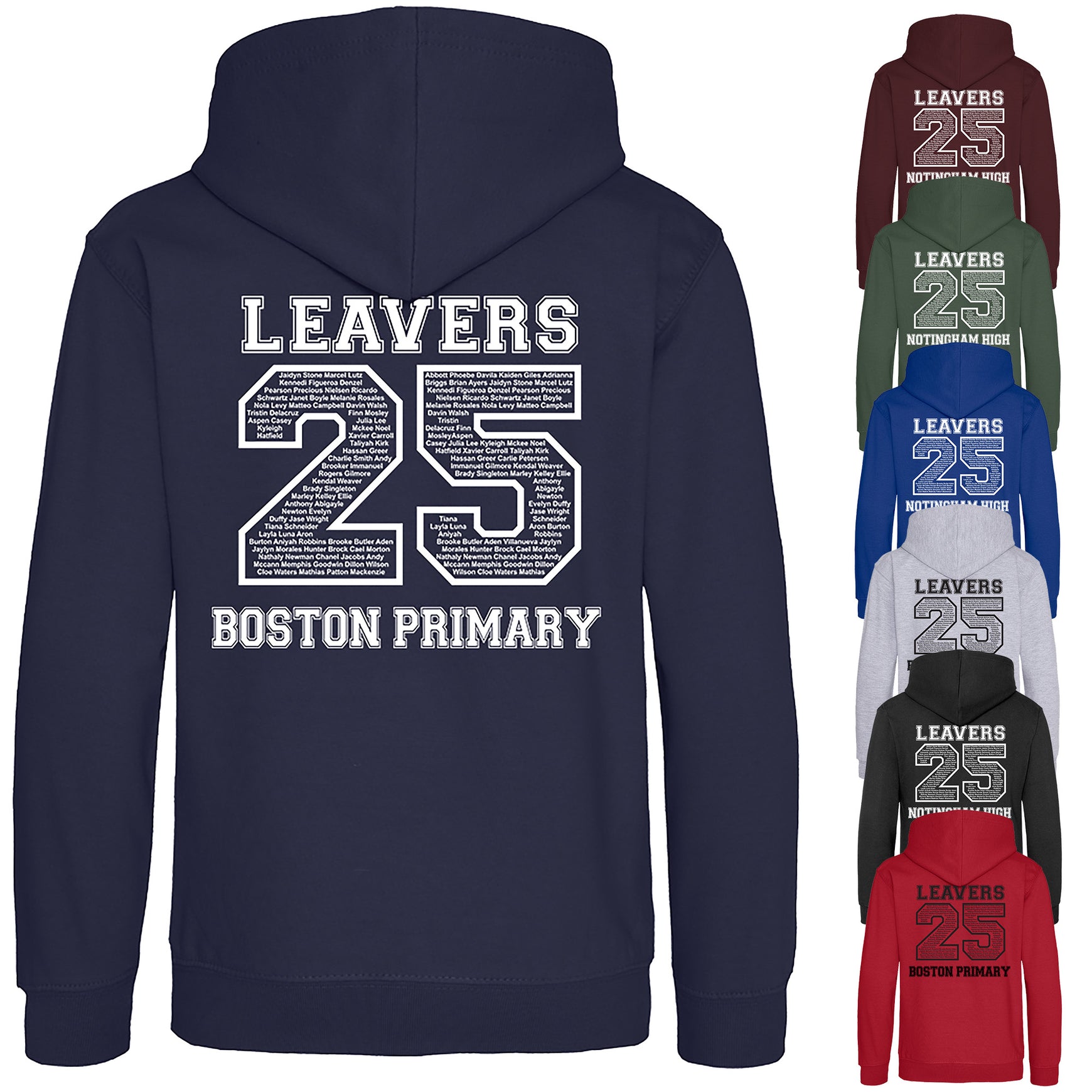 Personalised Leavers Hoodies 2025 Class of 25 School College University Leavers Matching Hoodies