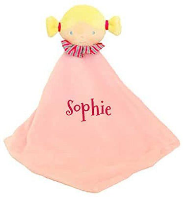 Personalised Baby Rag Doll Comforter Katie Newborn Embroidered Deluxe Gift Girl - Hoolaroo
