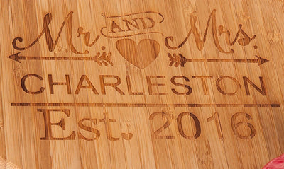 Personalised Engraved Bamboo Wooden Chopping Cheese Board Wedding Valentine Gift - Hoolaroo