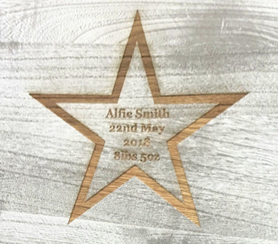 Personalised Keepsake Box Antique Wooden Crate For Memories Engraved Star Design - Hoolaroo