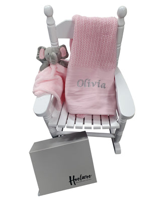 Personalised Baby Blanket & Elephant Comforter Baby Gift Sets for Newborn, Baby Girl Gift Sets Hamper - Hoolaroo