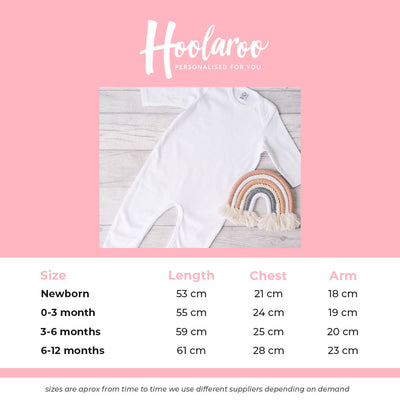 Personalised 1st Easter Baby Girl Sleepsuit - Newborn Rabbit Rompersuit Gift - Custom Printed New Baby Outfit Clothing - Hoolaroo