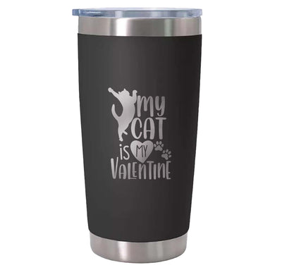 Coffee Travel Cat Mum Mug My Cat is My Valentine Cat Mum Gift Present Cat Gifts for Women Cat Lovers Crazy Cat Lady Reusable Coffee Cups Insulated Thermal Flask Hot Drinks Cup with Lid - Hoolaroo