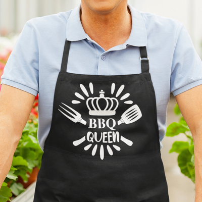 BBQ Aprons For Men / Women Funny Aprons For Men BBQ Chef Apron Barbeque Grill Fathers Day Gift Husband Brother Man Cook Grill King Cookery Dad Grandad Present Grill Queen - Hoolaroo