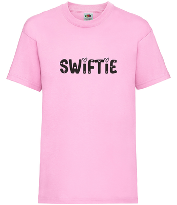 Girls' Pink & Black Swiftie T-Shirt: Trendy Kids' Age 3-12 T-Shirt - Hoolaroo