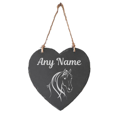 Personalised Garden Sign Engraved Slate Heart Sign Personalised Plaque Horse Pony Sign - Hoolaroo